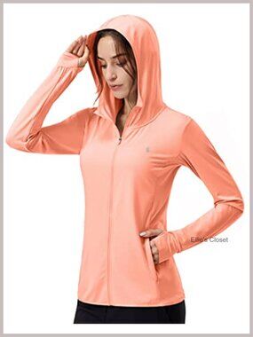 Women's UPF 50+ Sun Protection Hoodie Jacket Lightweight Long Sleeve with Thumb
